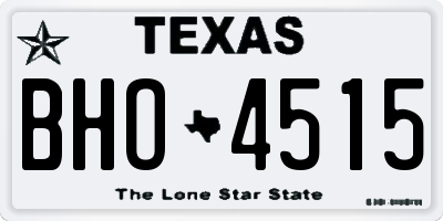 TX license plate BHO4515