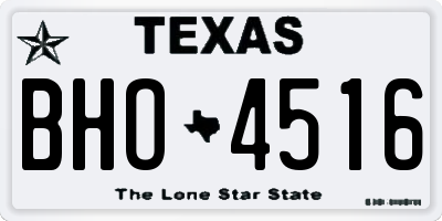 TX license plate BHO4516