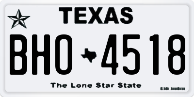 TX license plate BHO4518
