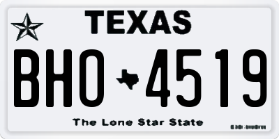 TX license plate BHO4519