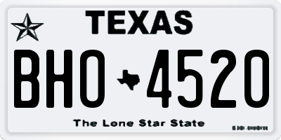 TX license plate BHO4520