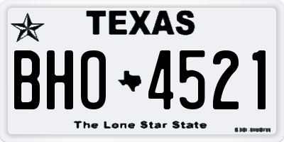 TX license plate BHO4521