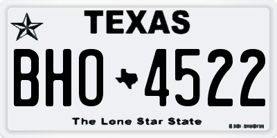 TX license plate BHO4522