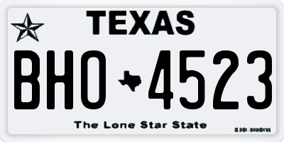TX license plate BHO4523