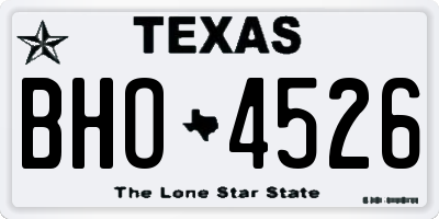 TX license plate BHO4526