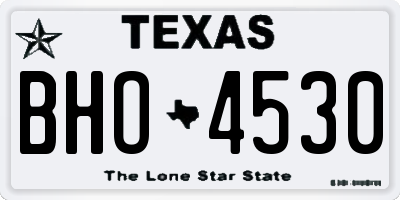 TX license plate BHO4530