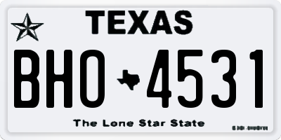 TX license plate BHO4531