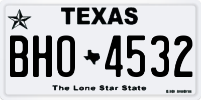 TX license plate BHO4532