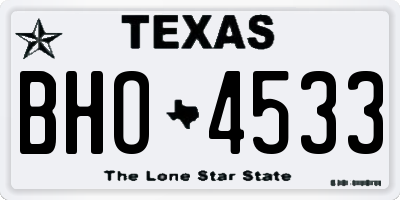 TX license plate BHO4533