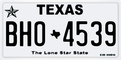 TX license plate BHO4539