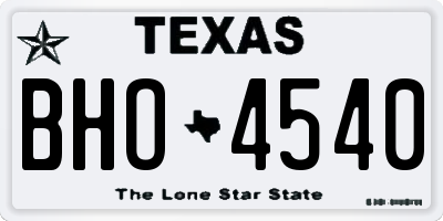 TX license plate BHO4540