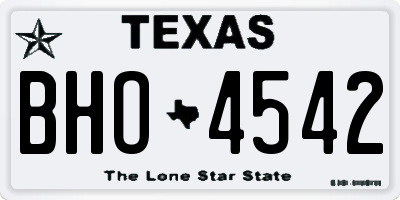 TX license plate BHO4542