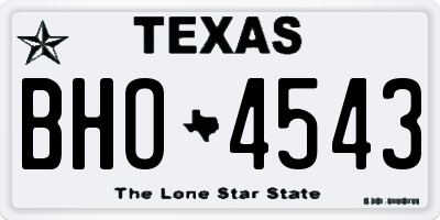 TX license plate BHO4543