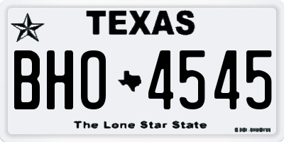 TX license plate BHO4545
