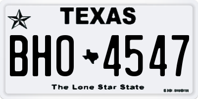 TX license plate BHO4547