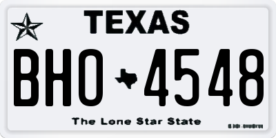 TX license plate BHO4548