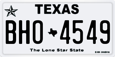 TX license plate BHO4549