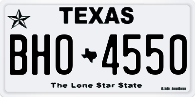 TX license plate BHO4550