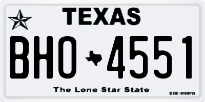 TX license plate BHO4551