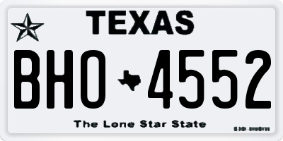 TX license plate BHO4552