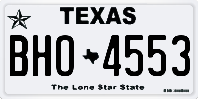 TX license plate BHO4553