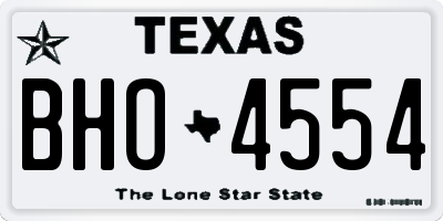 TX license plate BHO4554