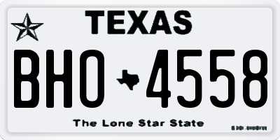 TX license plate BHO4558