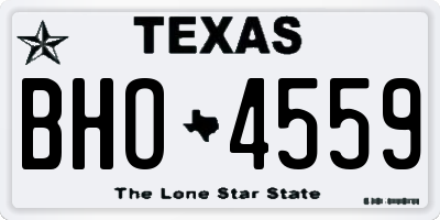 TX license plate BHO4559