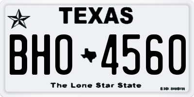 TX license plate BHO4560