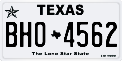 TX license plate BHO4562
