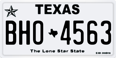 TX license plate BHO4563