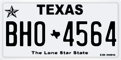 TX license plate BHO4564