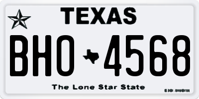 TX license plate BHO4568