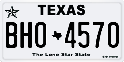 TX license plate BHO4570