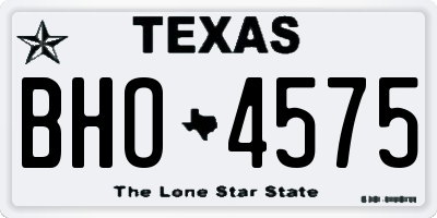 TX license plate BHO4575