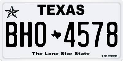 TX license plate BHO4578