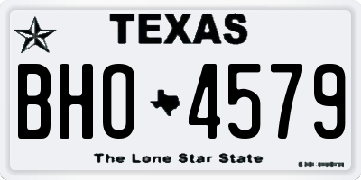 TX license plate BHO4579