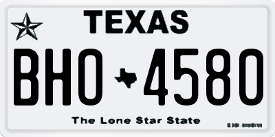 TX license plate BHO4580