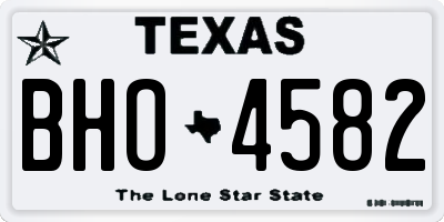 TX license plate BHO4582