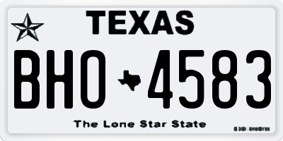 TX license plate BHO4583