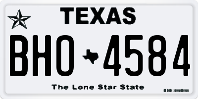TX license plate BHO4584