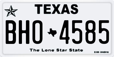 TX license plate BHO4585
