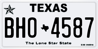 TX license plate BHO4587