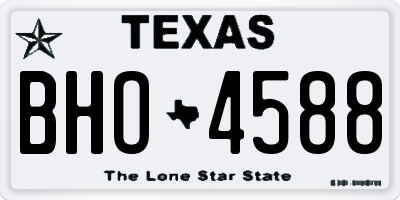 TX license plate BHO4588