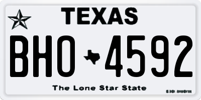 TX license plate BHO4592
