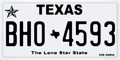 TX license plate BHO4593