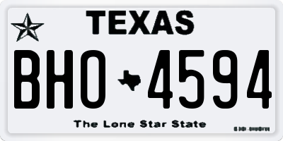 TX license plate BHO4594