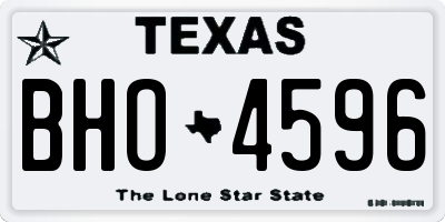 TX license plate BHO4596