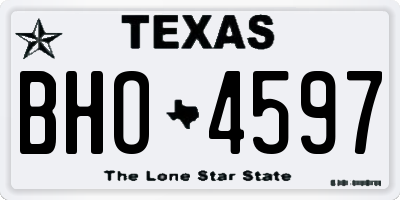 TX license plate BHO4597