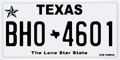 TX license plate BHO4601